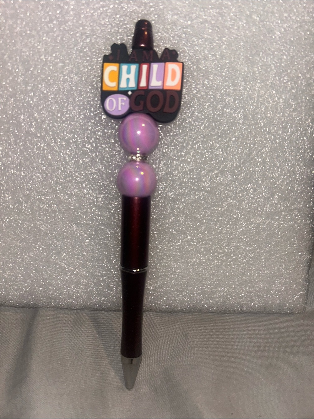 Child of God Purple Beaded  Pen - Religious Novelty
